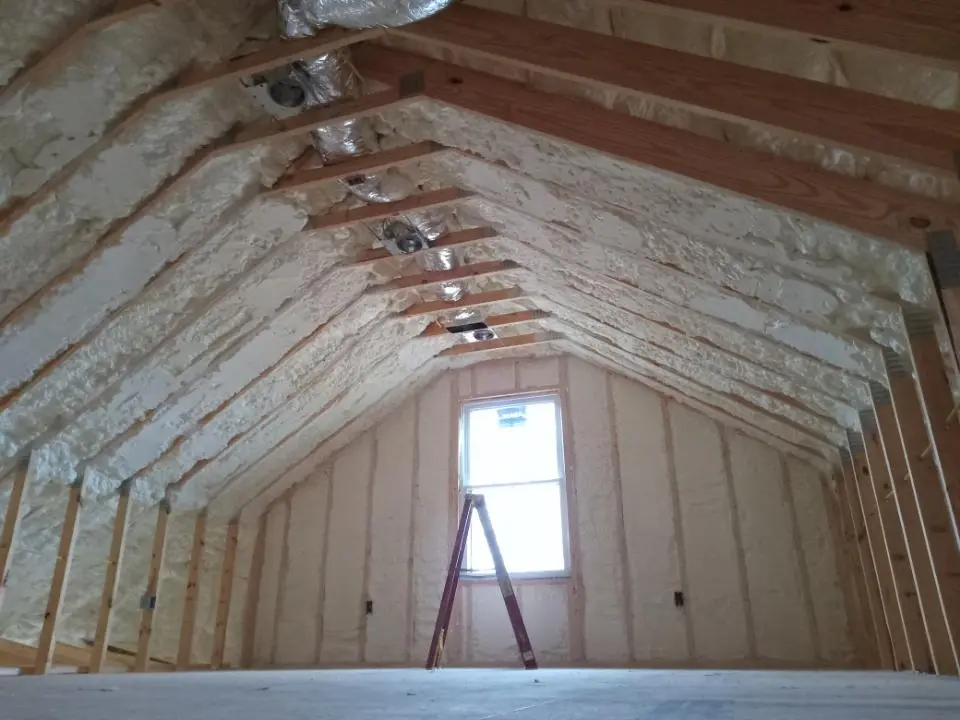 Spray foam roofing application for Crawl Space Insulation project in Chickasha